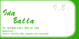 ida balla business card